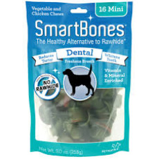 SmartBones Mini Bone Chews 2.5" - Milk & Mint  迷你型潔齒骨(牛奶薄荷味) 16 pack